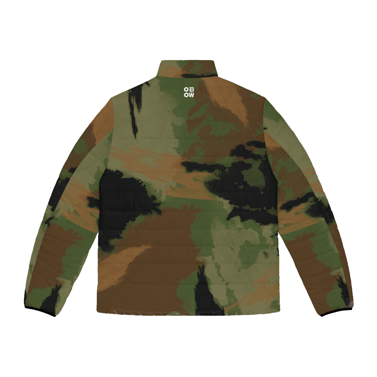 Water Color Camo Puffer Jacket (Army Green)