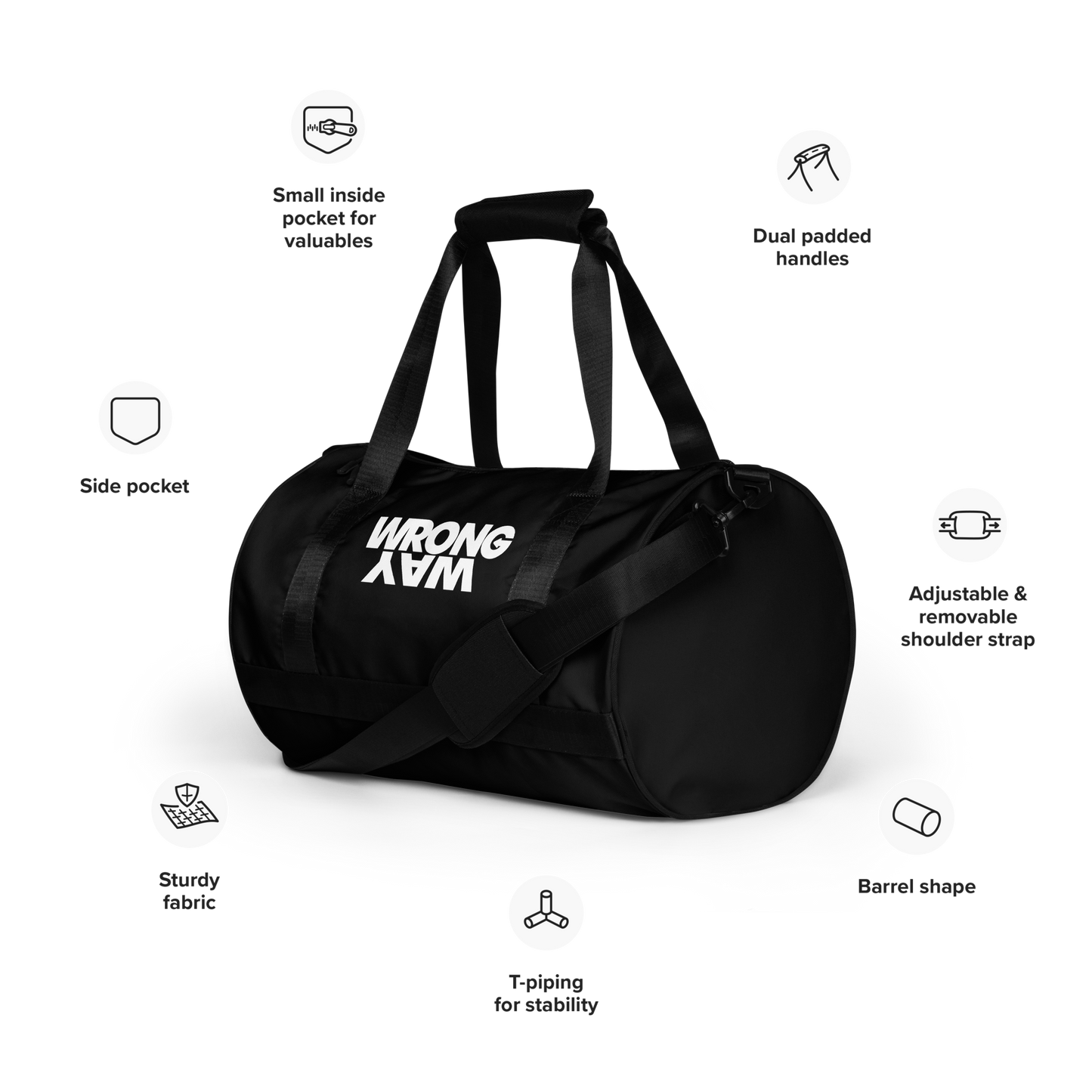 Wrong Way Stack Logo Compact Duffle