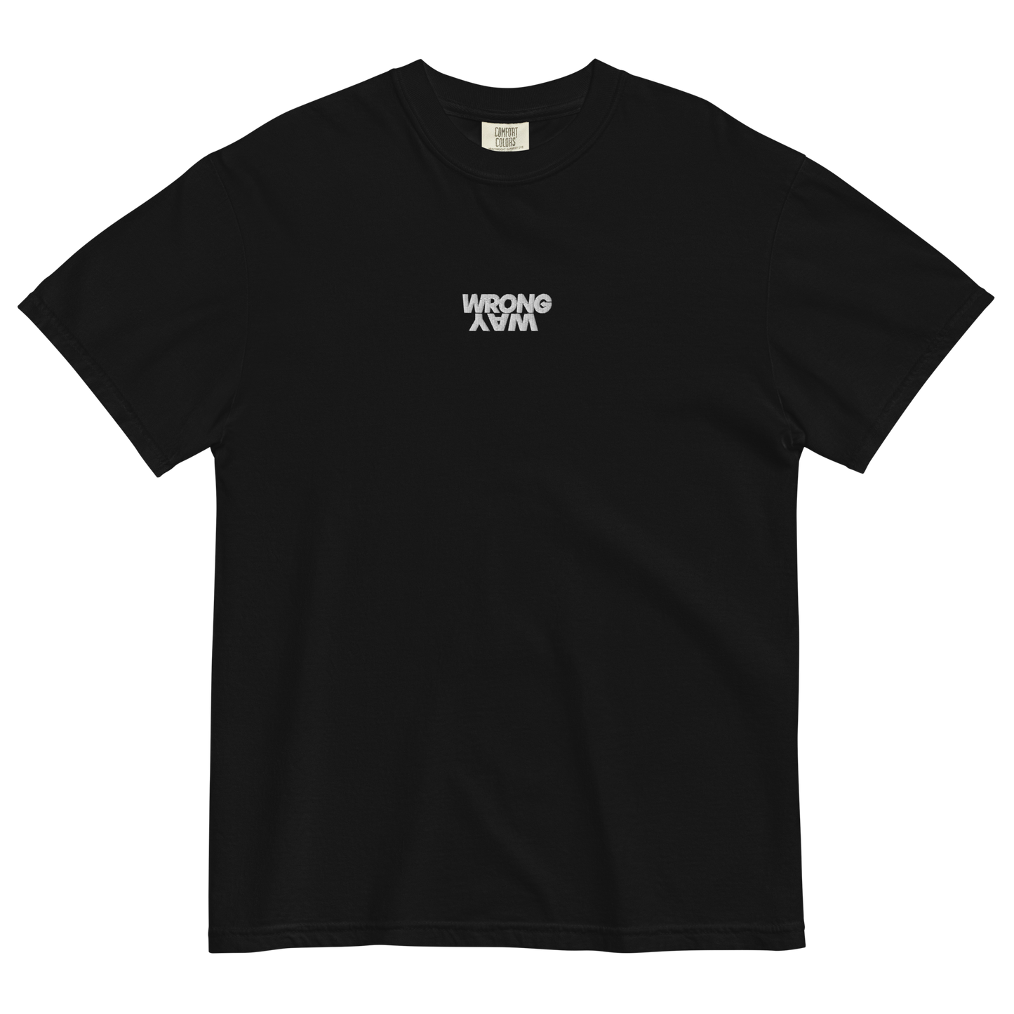 Wrong Way Stack White Logo Dyed Tee (Embroidered)
