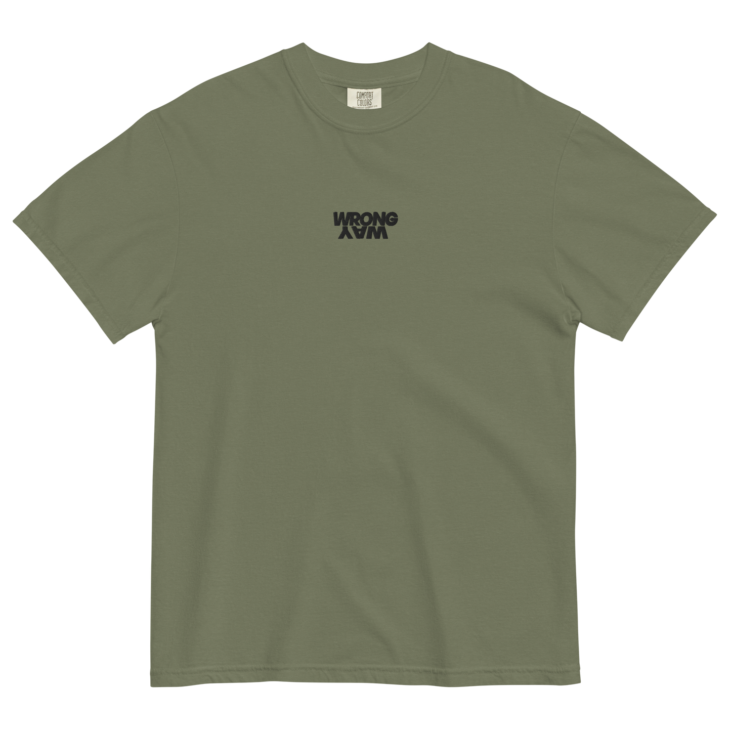 Wrong Way Stack Logo Dyed Tee (Embroidered)